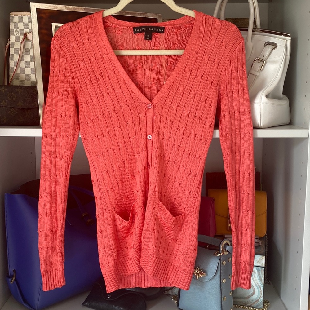 Ralph Lauren Black label silk button down sweater